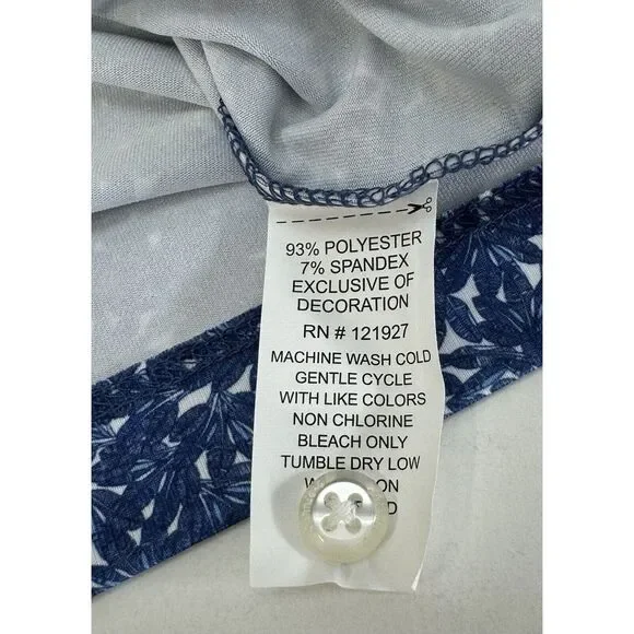 NWT Johnnie-O Bali Floral Printed Jersey Performance Polo Lake Blue LARGE $98 - Picture 6 of 7